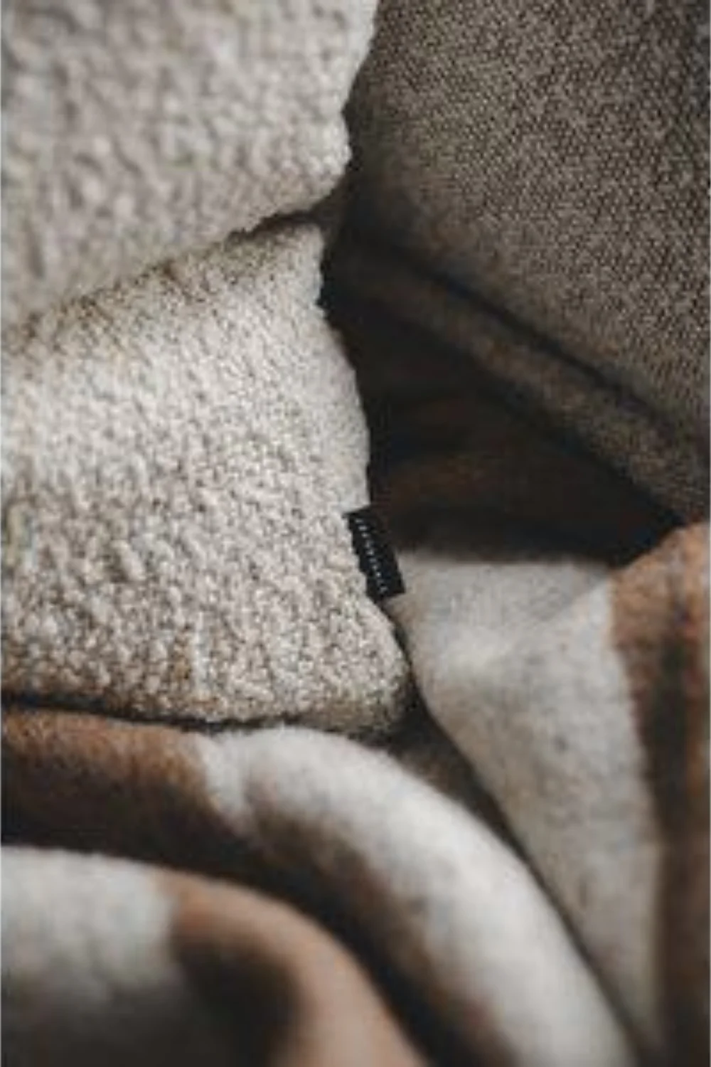 Bouclé Beige kuddfodral 50x50cm - Image 3