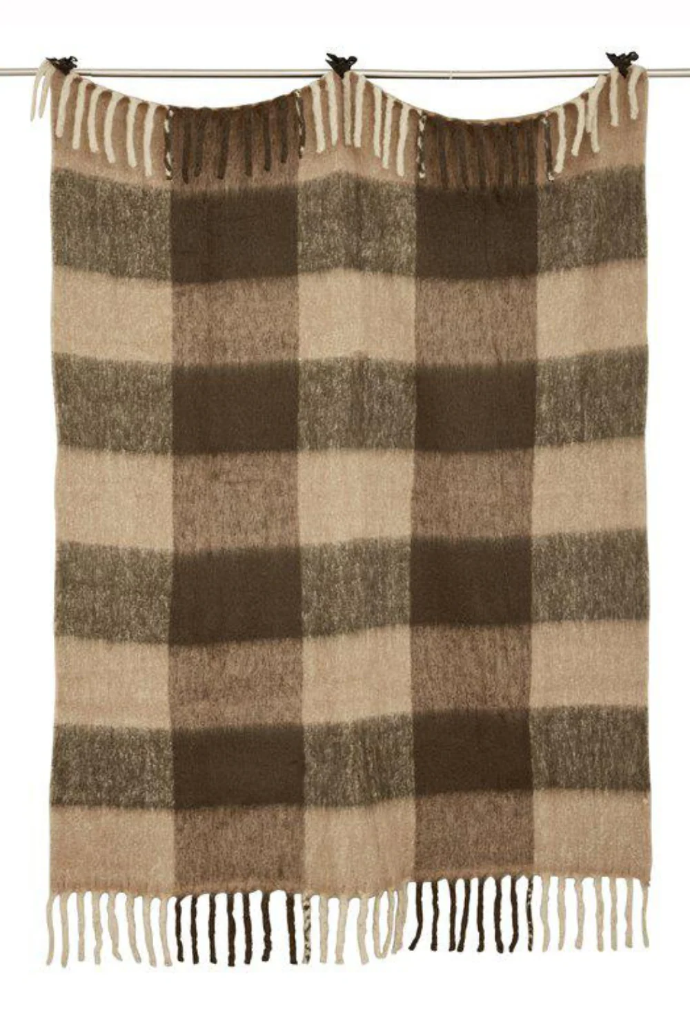 Brown check mohair Pläd 130x170 cm - Image 3