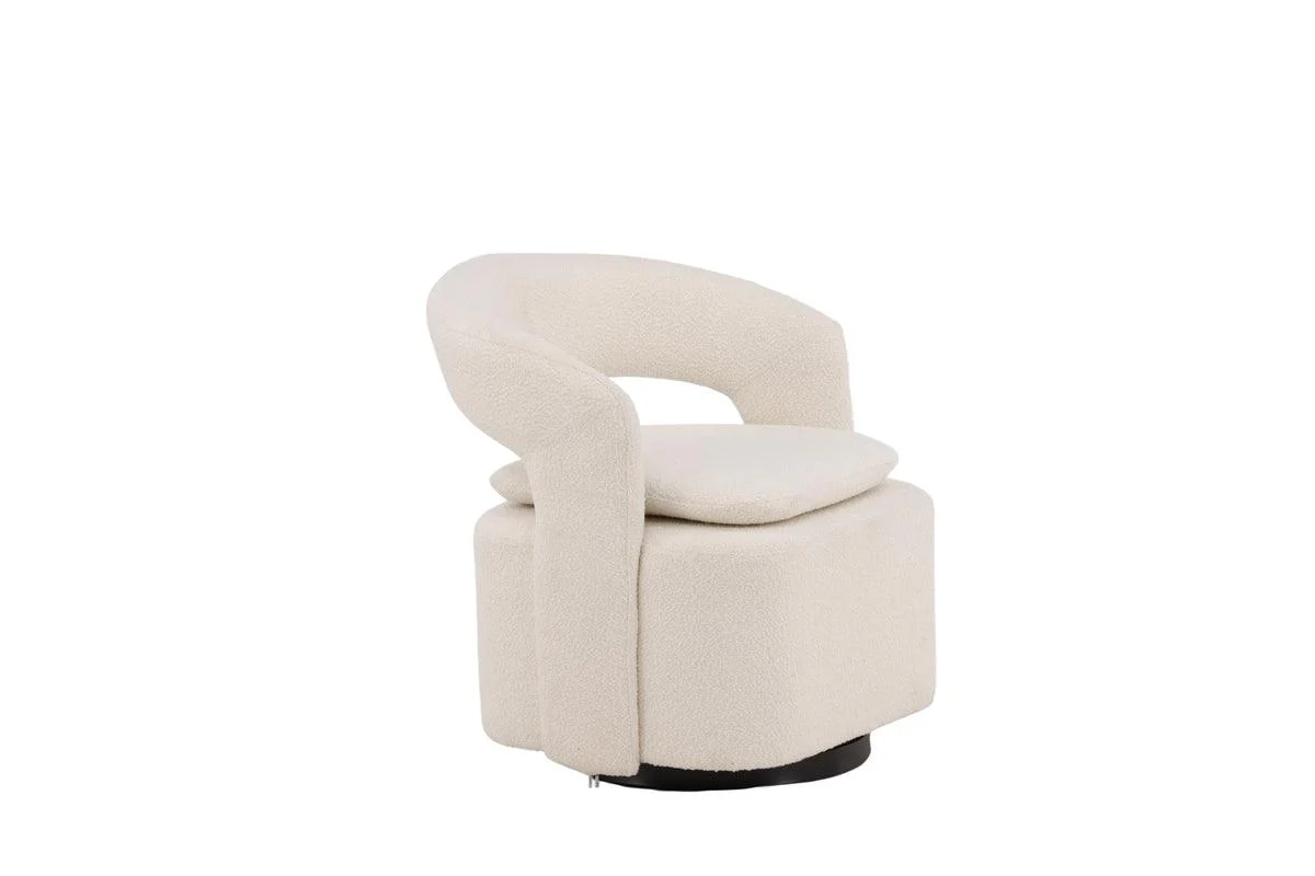 Fåtölj Laurel Bouclé vit - Image 11