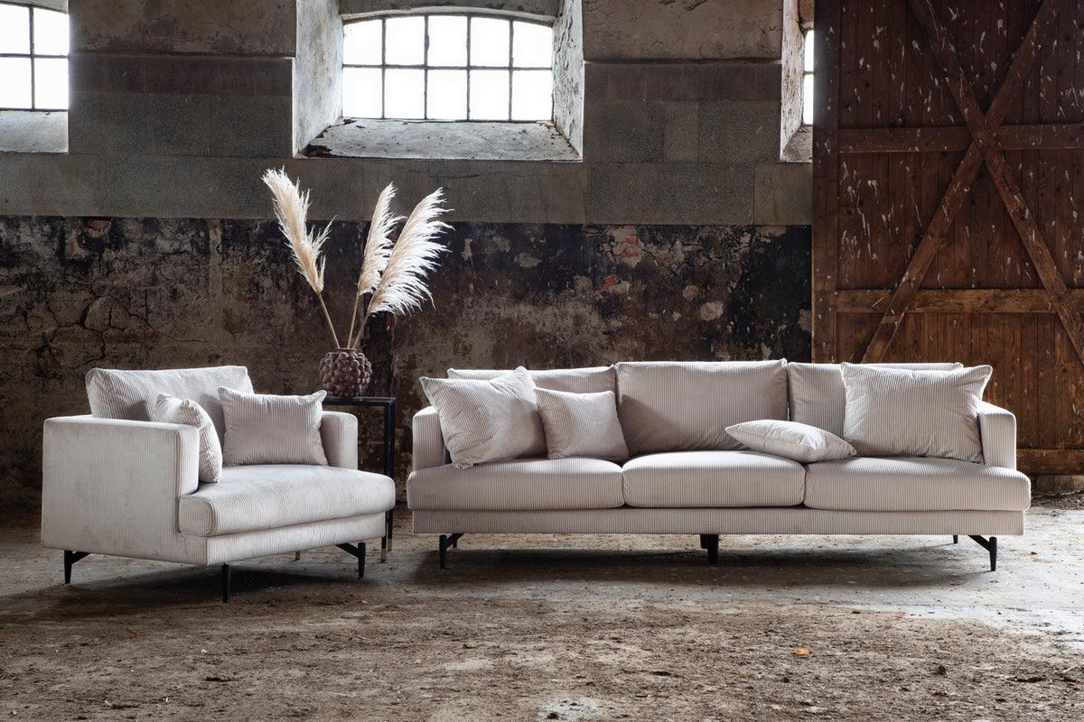 Sofia 3-Sits Soffa Beige Manchester - Image 4