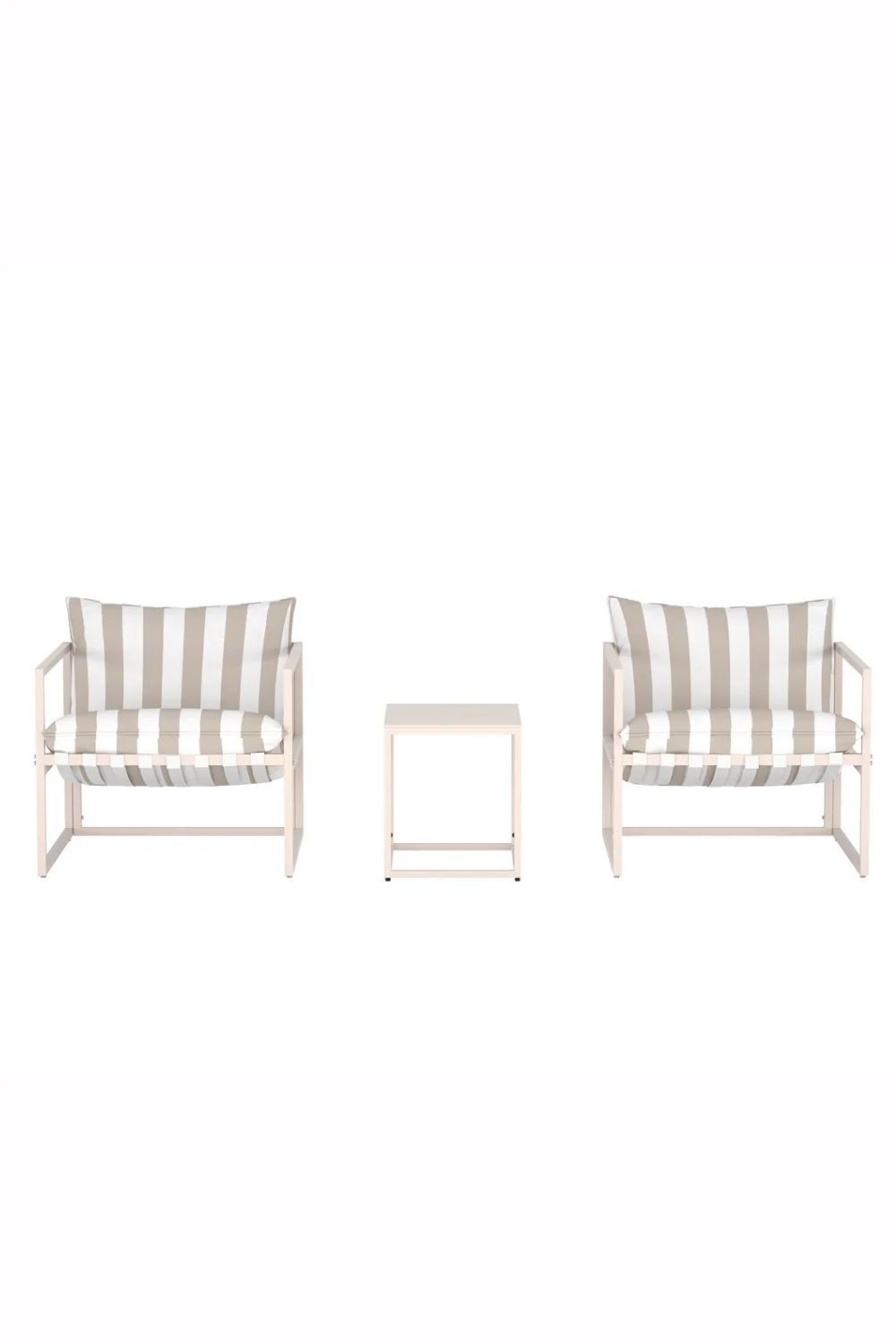 Messina Lounge Set Beige / Vit–beige randig - Image 4