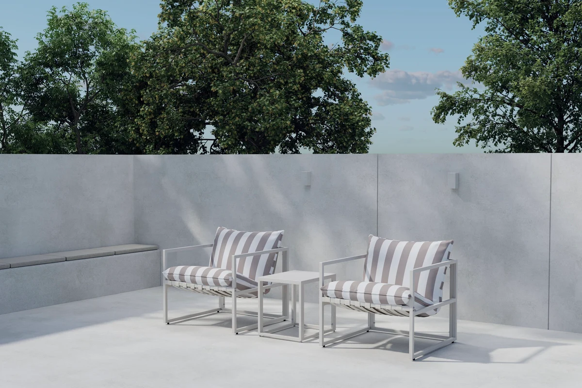 Messina Lounge Set Beige / Vit–beige randig - Image 6