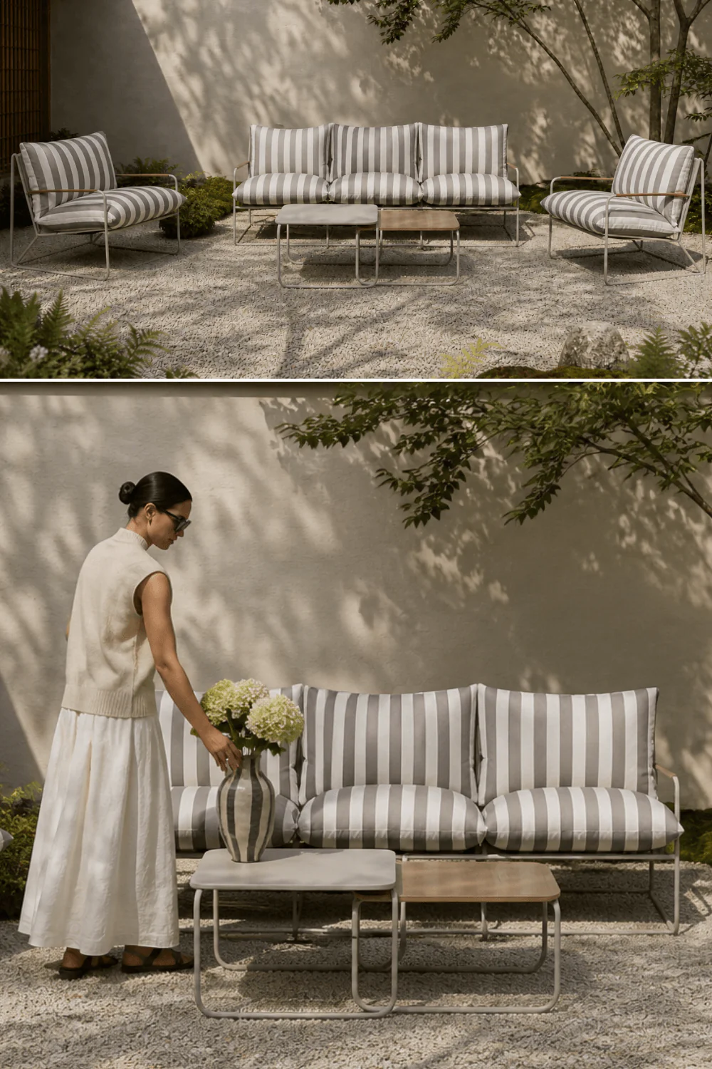 Palazzo Soffgrupp Beige Randig