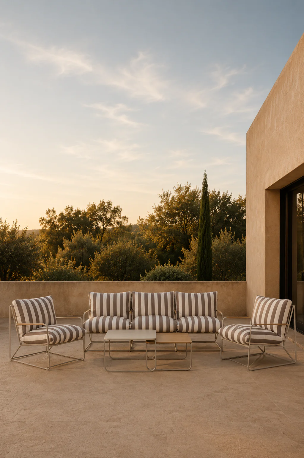 Palazzo Soffgrupp Beige Randig - Image 8