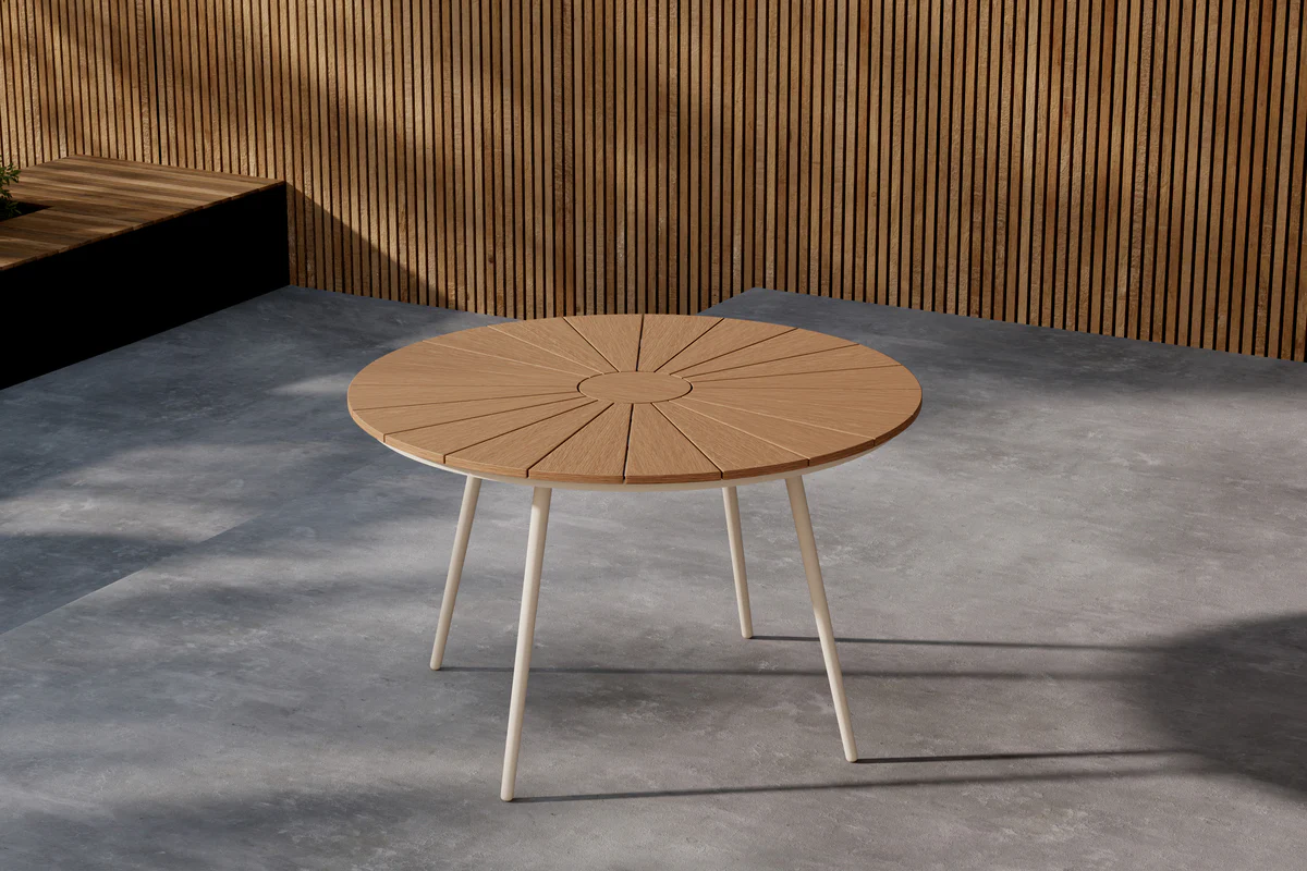 San Vito Matbord Beige Trä 120cm - Image 3